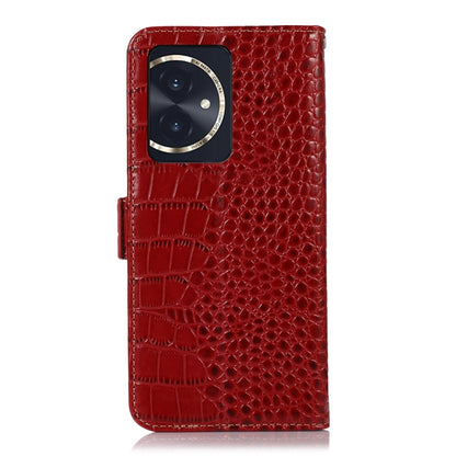 For Honor 100 Crocodile Top Layer Cowhide Leather Phone Case(Red) - Honor Cases by buy2fix | Online Shopping UK | buy2fix