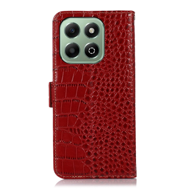 For Honor X6b Crocodile Top Layer Cowhide Leather Phone Case(Red) - Honor Cases by buy2fix | Online Shopping UK | buy2fix