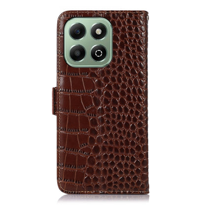 For Honor X6b Crocodile Top Layer Cowhide Leather Phone Case(Brown) - Honor Cases by buy2fix | Online Shopping UK | buy2fix