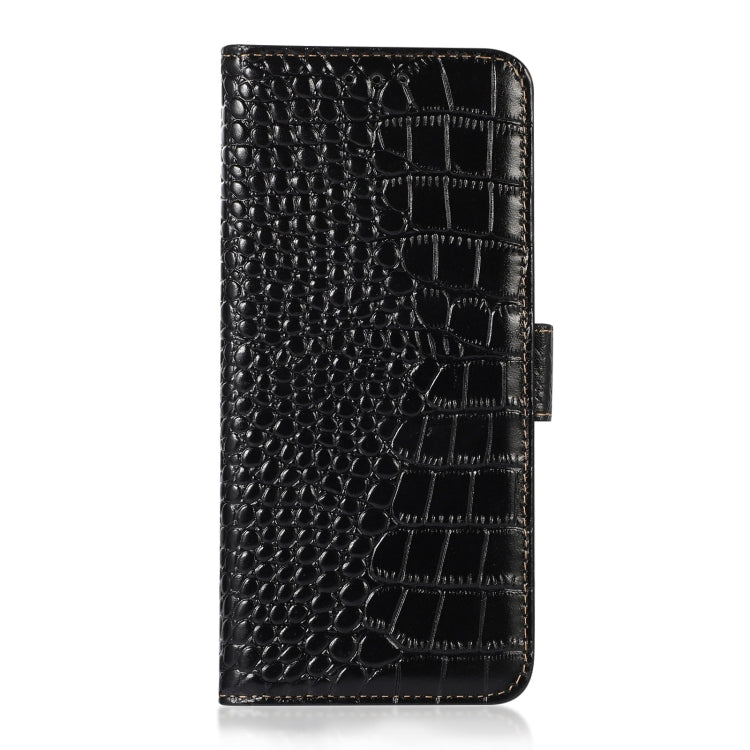 For Honor Play 60 Plus / 200 Smart Crocodile Top Layer Cowhide Leather Phone Case(Black) - Honor Cases by buy2fix | Online Shopping UK | buy2fix