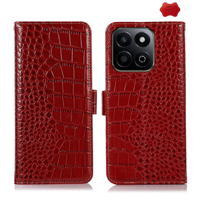 For Honor Play 60 Plus / 200 Smart Crocodile Top Layer Cowhide Leather Phone Case(Red) - Honor Cases by buy2fix | Online Shopping UK | buy2fix