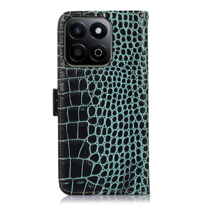 For Honor Play 60 Plus / 200 Smart Crocodile Top Layer Cowhide Leather Phone Case(Green) - Honor Cases by buy2fix | Online Shopping UK | buy2fix