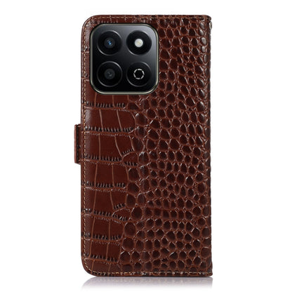 For Honor Play 60 Plus / 200 Smart Crocodile Top Layer Cowhide Leather Phone Case(Brown) - Honor Cases by buy2fix | Online Shopping UK | buy2fix