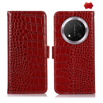 For Honor X9c 5G Global Crocodile Top Layer Cowhide Leather Phone Case(Red) - Honor Cases by buy2fix | Online Shopping UK | buy2fix