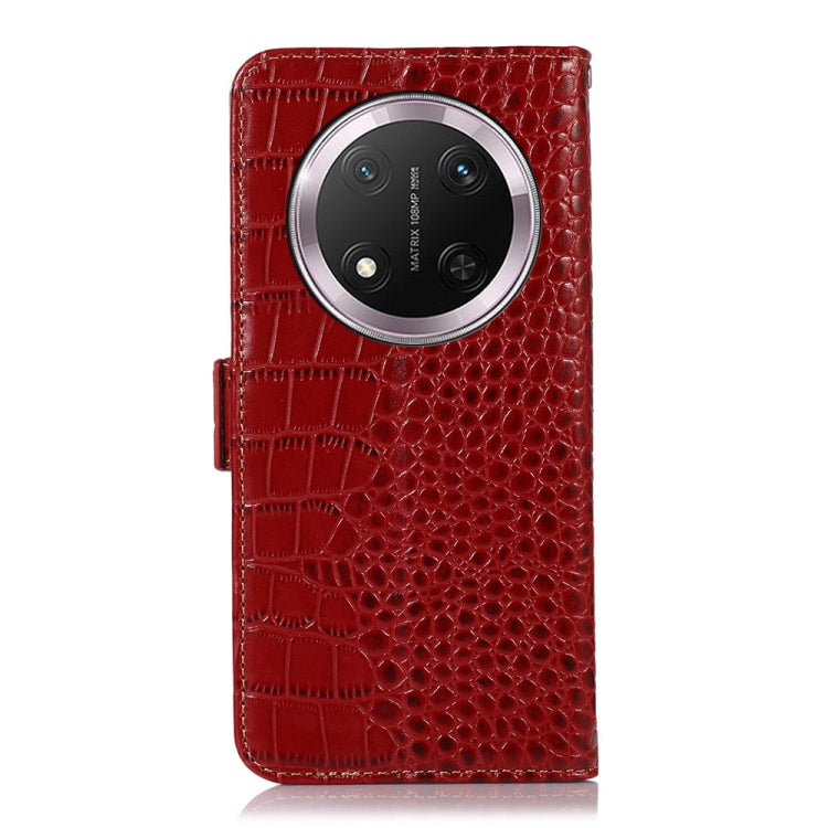 For Honor X9c 5G Global Crocodile Top Layer Cowhide Leather Phone Case(Red) - Honor Cases by buy2fix | Online Shopping UK | buy2fix