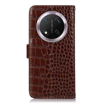 For Honor X9c 5G Global Crocodile Top Layer Cowhide Leather Phone Case(Brown) - Honor Cases by buy2fix | Online Shopping UK | buy2fix