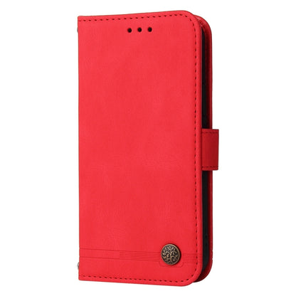 For Samsung Galaxy M55 5G Skin Feel Life Tree Metal Button Leather Phone Case(Red) by buy2fix
