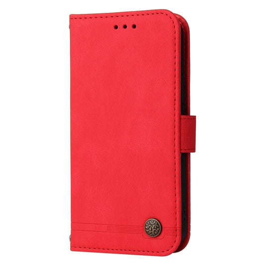 For Samsung Galaxy M55 5G Skin Feel Life Tree Metal Button Leather Phone Case(Red) by buy2fix