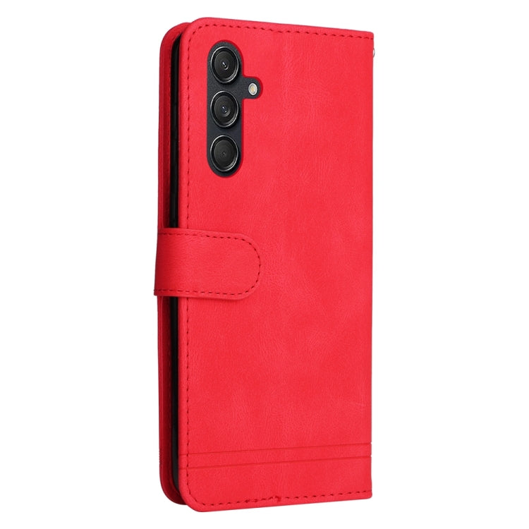 For Samsung Galaxy M55 5G Skin Feel Life Tree Metal Button Leather Phone Case(Red) by buy2fix