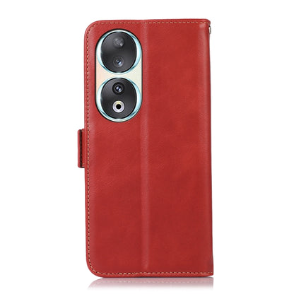 For Honor 90 Crazy Horse Top Layer Cowhide Leather Phone Case(Red) - Honor Cases by buy2fix | Online Shopping UK | buy2fix