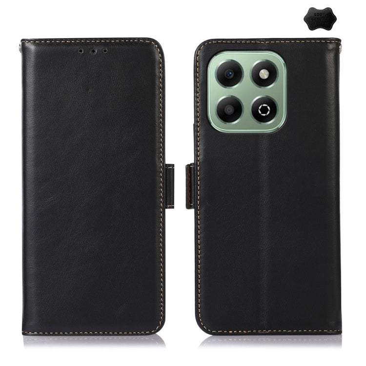For Honor X6b Crazy Horse Top Layer Cowhide Leather Phone Case(Black) - Honor Cases by buy2fix | Online Shopping UK | buy2fix