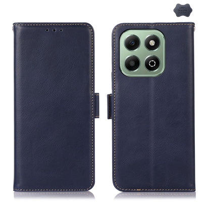 For Honor X6b Crazy Horse Top Layer Cowhide Leather Phone Case(Blue) - Honor Cases by buy2fix | Online Shopping UK | buy2fix