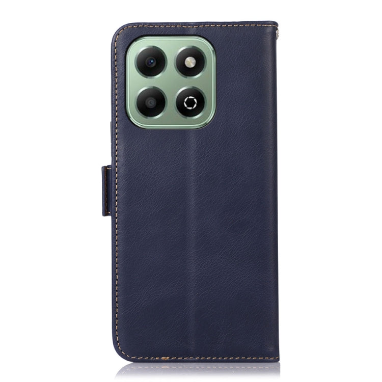 For Honor X6b Crazy Horse Top Layer Cowhide Leather Phone Case(Blue) - Honor Cases by buy2fix | Online Shopping UK | buy2fix