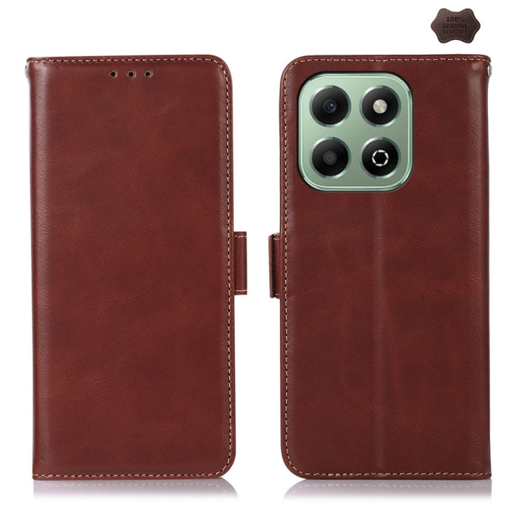 For Honor X6b Crazy Horse Top Layer Cowhide Leather Phone Case(Brown) - Honor Cases by buy2fix | Online Shopping UK | buy2fix