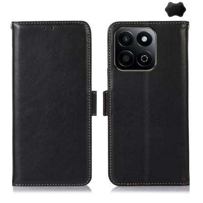 For Honor Play 60 Plus / 200 Smart Crazy Horse Top Layer Cowhide Leather Phone Case(Black) - Honor Cases by buy2fix | Online Shopping UK | buy2fix