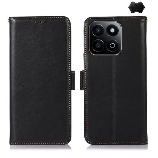 For Honor Play 60 Plus / 200 Smart Crazy Horse Top Layer Cowhide Leather Phone Case(Black) - Honor Cases by buy2fix | Online Shopping UK | buy2fix