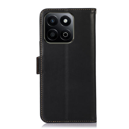 For Honor Play 60 Plus / 200 Smart Crazy Horse Top Layer Cowhide Leather Phone Case(Black) - Honor Cases by buy2fix | Online Shopping UK | buy2fix