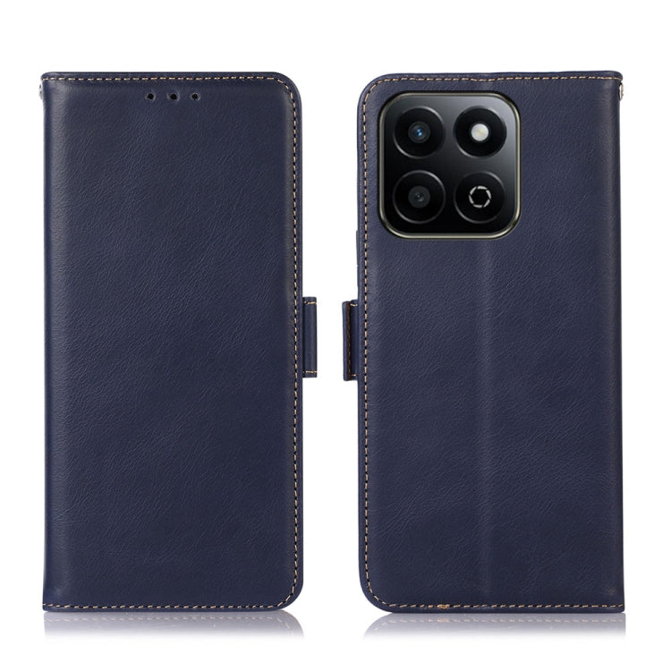For Honor Play 60 Plus / 200 Smart Crazy Horse Top Layer Cowhide Leather Phone Case(Blue) - Honor Cases by buy2fix | Online Shopping UK | buy2fix