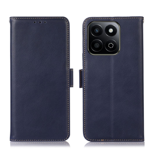 For Honor Play 60 Plus / 200 Smart Crazy Horse Top Layer Cowhide Leather Phone Case(Blue) - Honor Cases by buy2fix | Online Shopping UK | buy2fix