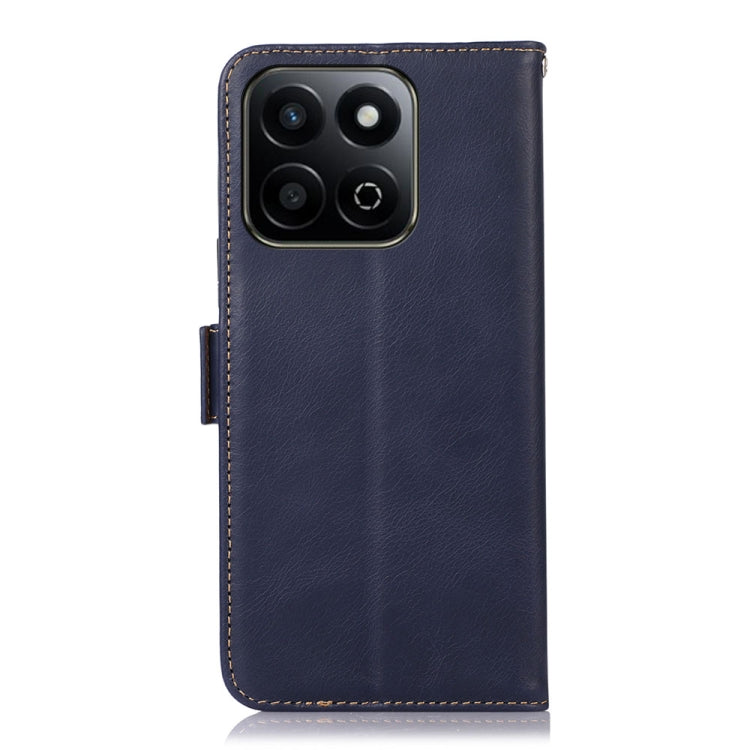 For Honor Play 60 Plus / 200 Smart Crazy Horse Top Layer Cowhide Leather Phone Case(Blue) - Honor Cases by buy2fix | Online Shopping UK | buy2fix