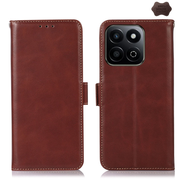 For Honor Play 60 Plus / 200 Smart Crazy Horse Top Layer Cowhide Leather Phone Case(Brown) - Honor Cases by buy2fix | Online Shopping UK | buy2fix
