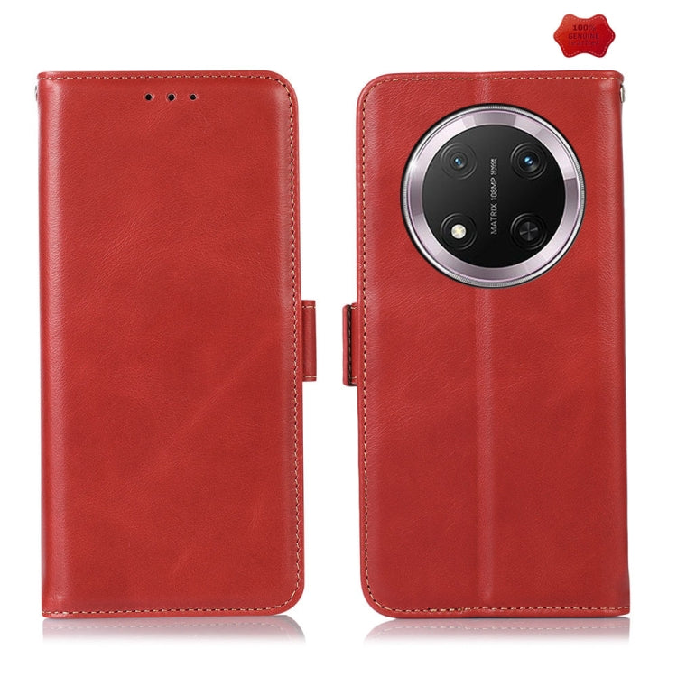 For Honor X9c 5G Global Crazy Horse Top Layer Cowhide Leather Phone Case(Red) - Honor Cases by buy2fix | Online Shopping UK | buy2fix