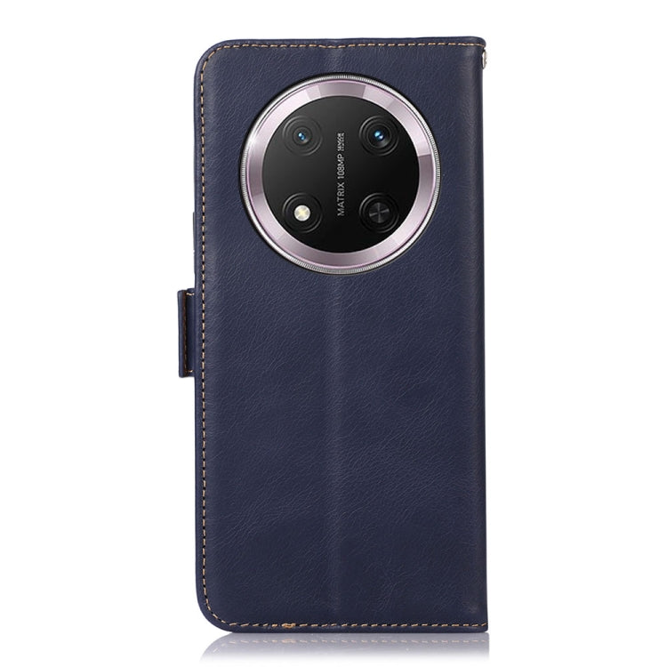 For Honor X9c 5G Global Crazy Horse Top Layer Cowhide Leather Phone Case(Blue) - Honor Cases by buy2fix | Online Shopping UK | buy2fix