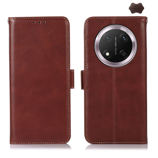 For Honor X9c 5G Global Crazy Horse Top Layer Cowhide Leather Phone Case(Brown) - Honor Cases by buy2fix | Online Shopping UK | buy2fix