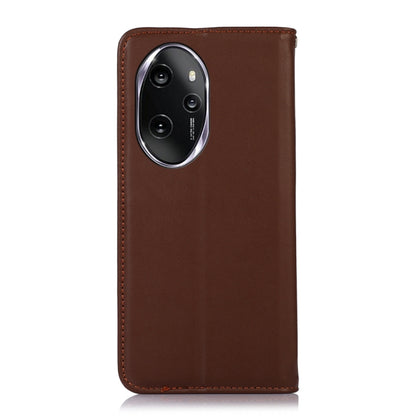 For Honor 100 Pro KHAZNEH Nappa Top Layer Cowhide Leather Phone Case(Brown) - Honor Cases by buy2fix | Online Shopping UK | buy2fix