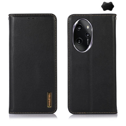 For Honor 100 Pro KHAZNEH Nappa Top Layer Cowhide Leather Phone Case(Black) - Honor Cases by buy2fix | Online Shopping UK | buy2fix