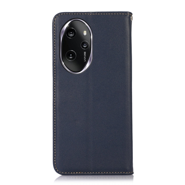 For Honor 100 Pro KHAZNEH Nappa Top Layer Cowhide Leather Phone Case(Blue) - Honor Cases by buy2fix | Online Shopping UK | buy2fix