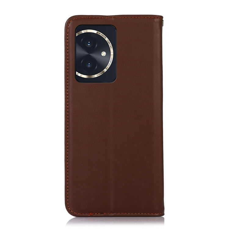 For Honor 100 KHAZNEH Nappa Top Layer Cowhide Leather Phone Case(Brown) - Honor Cases by buy2fix | Online Shopping UK | buy2fix