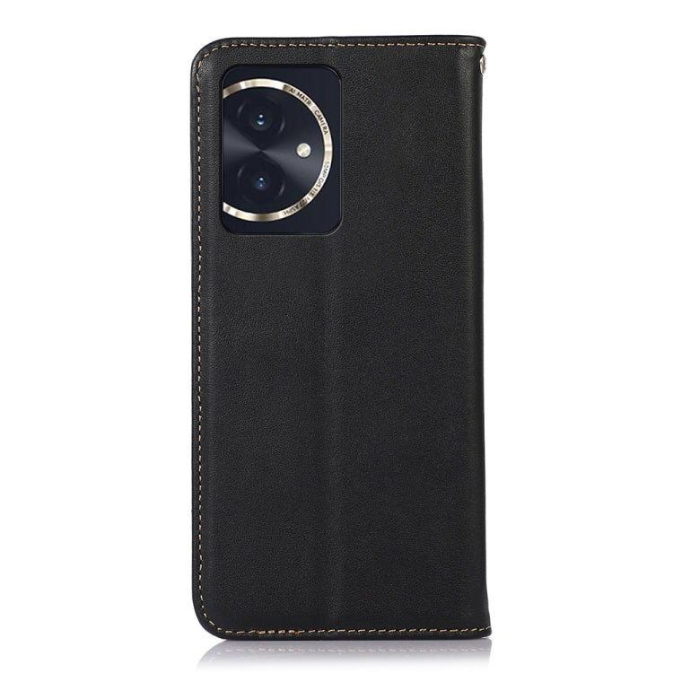 For Honor 100 KHAZNEH Nappa Top Layer Cowhide Leather Phone Case(Black) - Honor Cases by buy2fix | Online Shopping UK | buy2fix