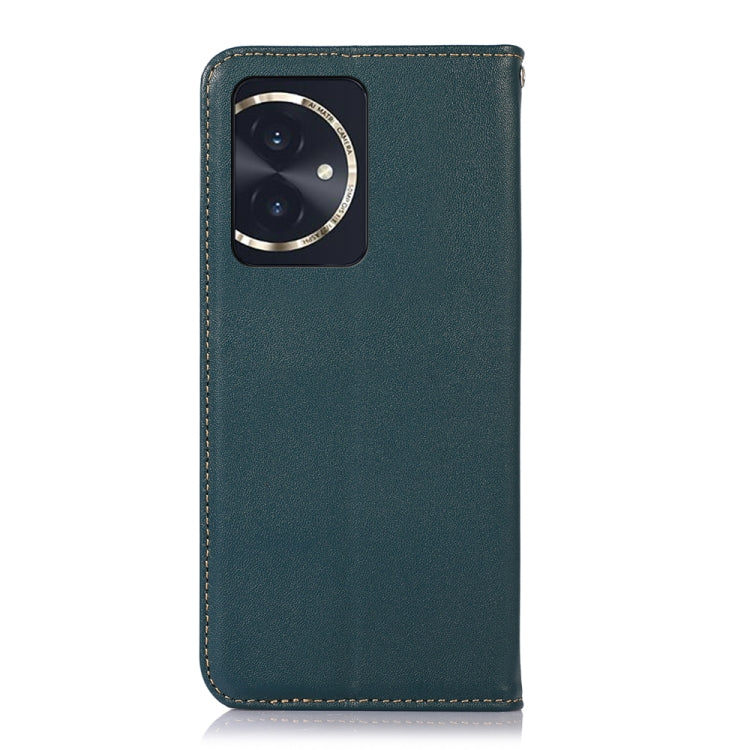 For Honor 100 KHAZNEH Nappa Top Layer Cowhide Leather Phone Case(Green) - Honor Cases by buy2fix | Online Shopping UK | buy2fix