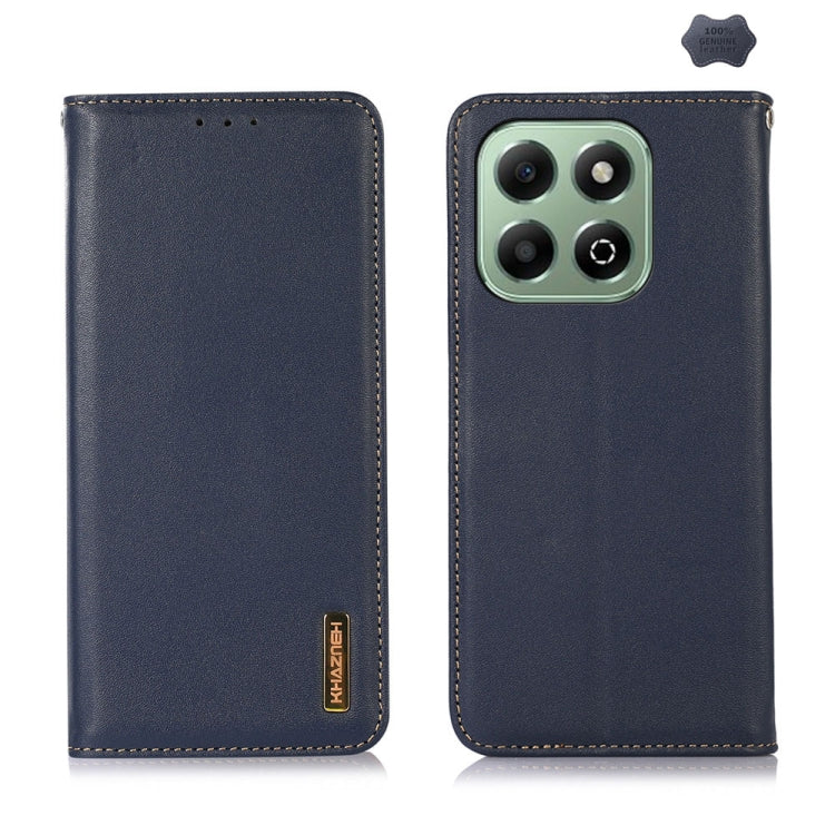 For Honor X6b KHAZNEH Nappa Top Layer Cowhide Leather Phone Case(Blue) - Honor Cases by buy2fix | Online Shopping UK | buy2fix