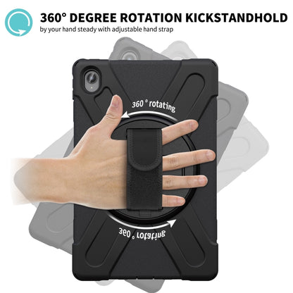 For Lenovo Tab P11 Silicone Hybrid PC Tablet Case with Grip & Shoulder Strap(Black) by buy2fix