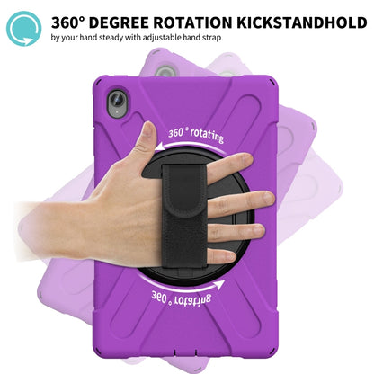 For Lenovo Tab P11 Silicone Hybrid PC Tablet Case with Grip & Shoulder Strap(Purple) by buy2fix