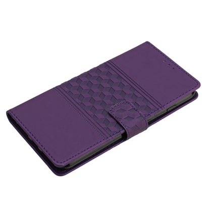 For iPhone 16 Diamond Embossed Skin Feel Leather Phone Case(Purple) - iPhone 16 Cases by buy2fix | Online Shopping UK | buy2fix