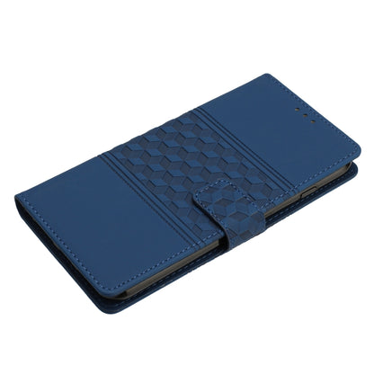 For iPhone 16 Diamond Embossed Skin Feel Leather Phone Case(Dark Blue) - iPhone 16 Cases by buy2fix | Online Shopping UK | buy2fix