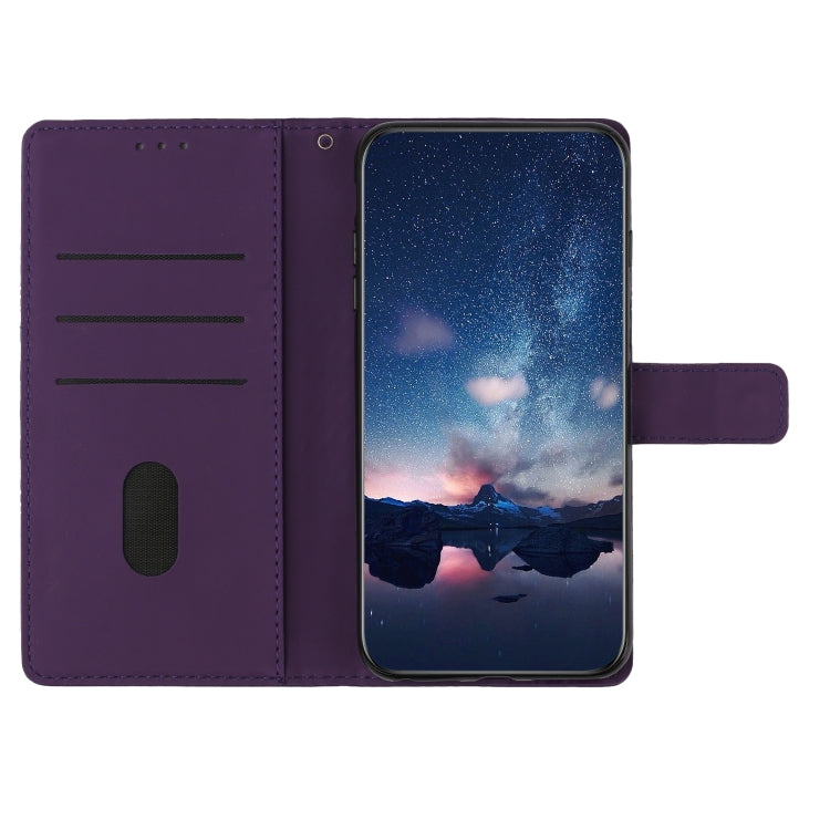 For iPhone 16 Pro Max Diamond Embossed Skin Feel Leather Phone Case(Purple) - iPhone 16 Pro Max Cases by buy2fix | Online Shopping UK | buy2fix