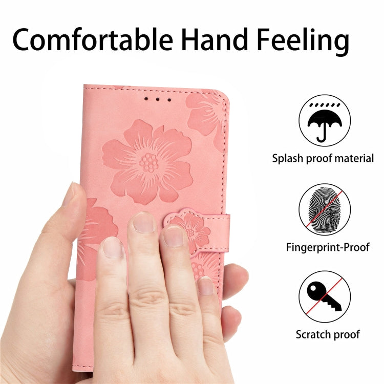 For iPhone 16 Flower Embossing Pattern Leather Phone Case(Pink) - iPhone 16 Cases by buy2fix | Online Shopping UK | buy2fix