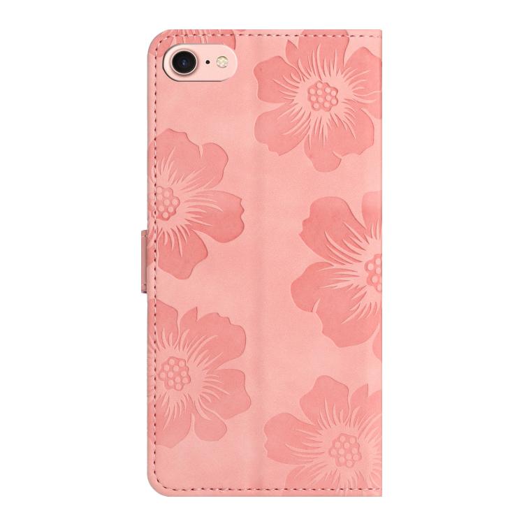 For iPhone 16e Flower Embossing Pattern Leather Phone Case(Pink) - iPhone 16e Cases by buy2fix | Online Shopping UK | buy2fix
