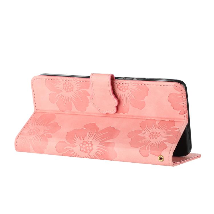 For iPhone 16e Flower Embossing Pattern Leather Phone Case(Pink) - iPhone 16e Cases by buy2fix | Online Shopping UK | buy2fix