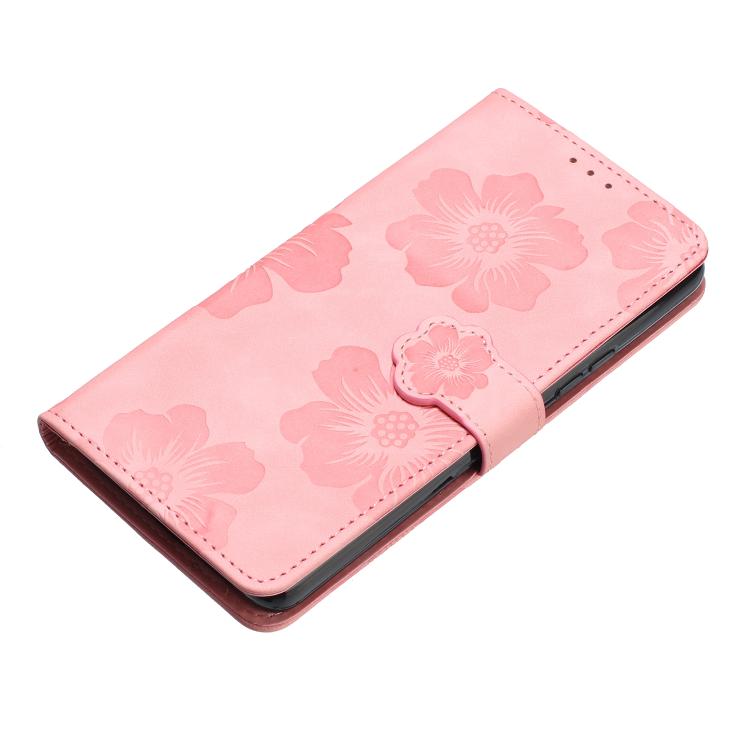 For iPhone 16e Flower Embossing Pattern Leather Phone Case(Pink) - iPhone 16e Cases by buy2fix | Online Shopping UK | buy2fix