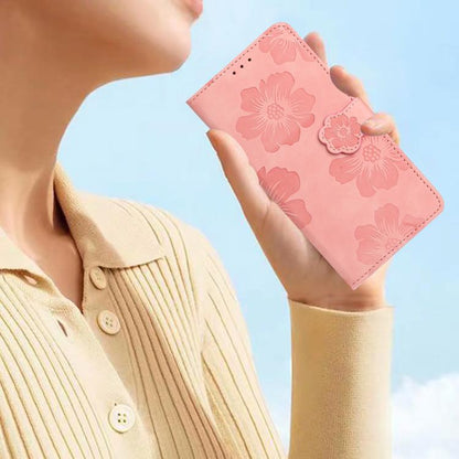 For iPhone 16e Flower Embossing Pattern Leather Phone Case(Pink) - iPhone 16e Cases by buy2fix | Online Shopping UK | buy2fix