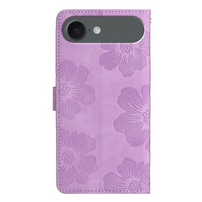 For iPhone Air Flower Embossing Pattern Leather Phone Case(Purple) - iPhone Air Cases by buy2fix | Online Shopping UK | buy2fix