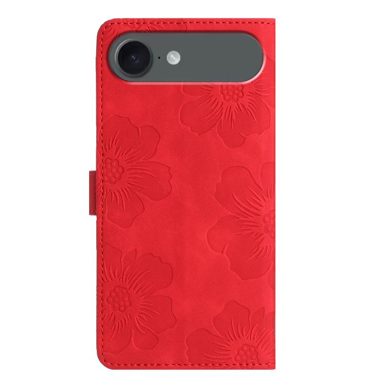 For iPhone Air Flower Embossing Pattern Leather Phone Case(Red) - iPhone Air Cases by buy2fix | Online Shopping UK | buy2fix