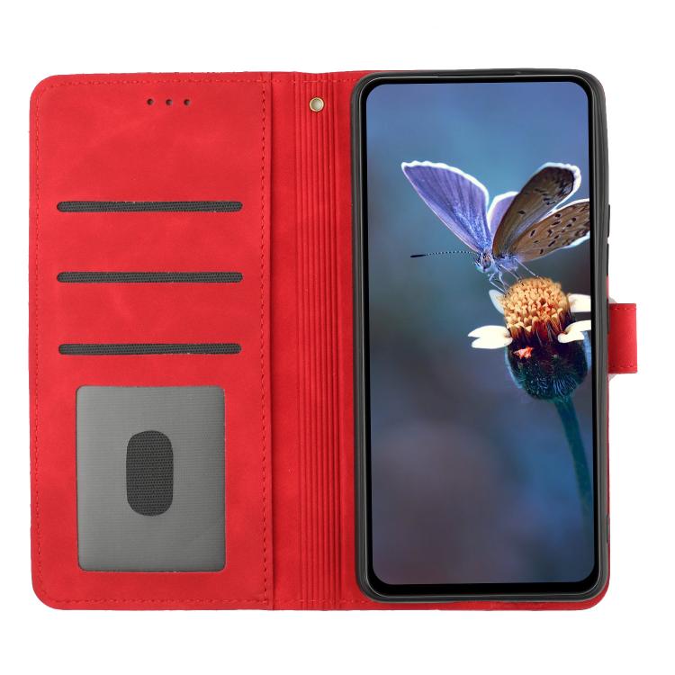 For iPhone Air Flower Embossing Pattern Leather Phone Case(Red) - iPhone Air Cases by buy2fix | Online Shopping UK | buy2fix