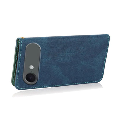 For iPhone Air Dual-color Stitching Leather Phone Case(Blue Green) - iPhone Air Cases by buy2fix | Online Shopping UK | buy2fix