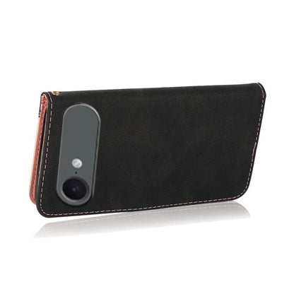 For iPhone Air Dual-color Stitching Leather Phone Case(Black Rose Gold) - iPhone Air Cases by buy2fix | Online Shopping UK | buy2fix